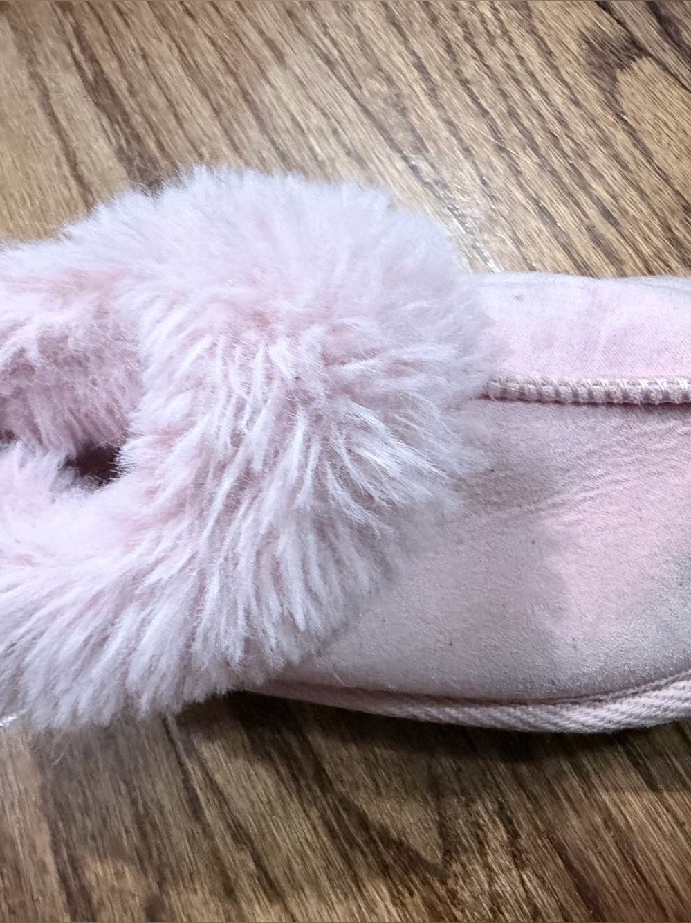 Kids Pink Faux-Fur Slip-On Shoe  Slipper | size 9 little girls